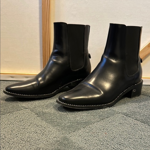Authentic Christian Dior woman’s Black Leather Boots - Picture 1 of 9